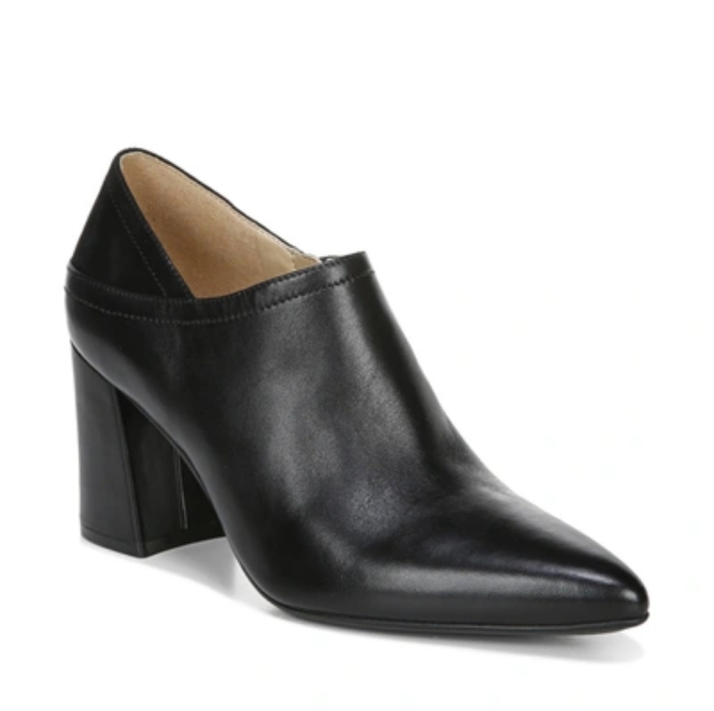Naturalizer Black Leather Holliday Ankle Bootie
